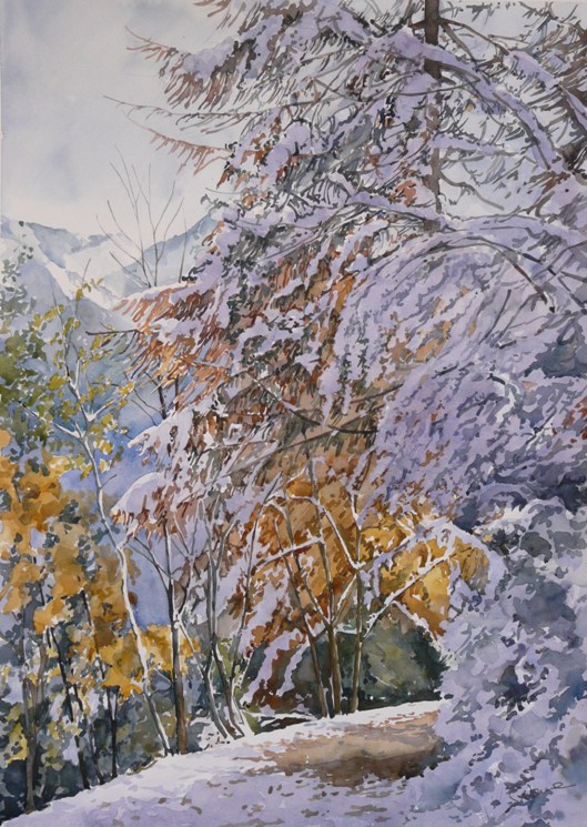 Prima nevicata  cm 75 x 55 Collezione privata